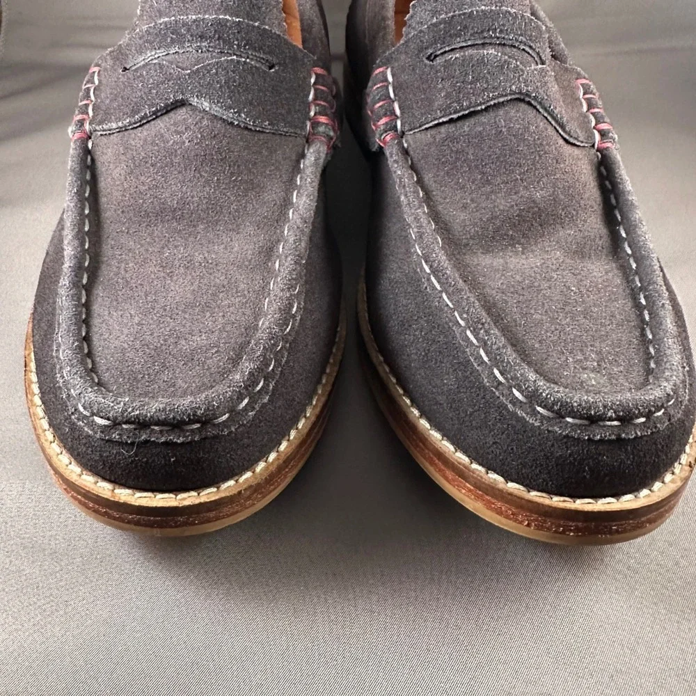 Samuel Windsor Grey Blue Suede Penny Loafers 7.5 US 6.5 UK Slip On Casual Shoes